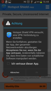 Hotspot Shield VPN for Andoid einrichten