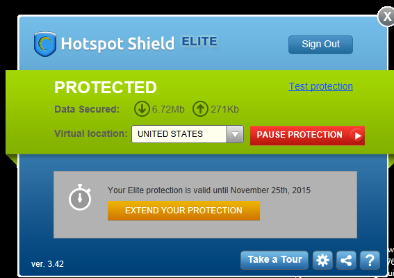 Hotspot Shield Installed