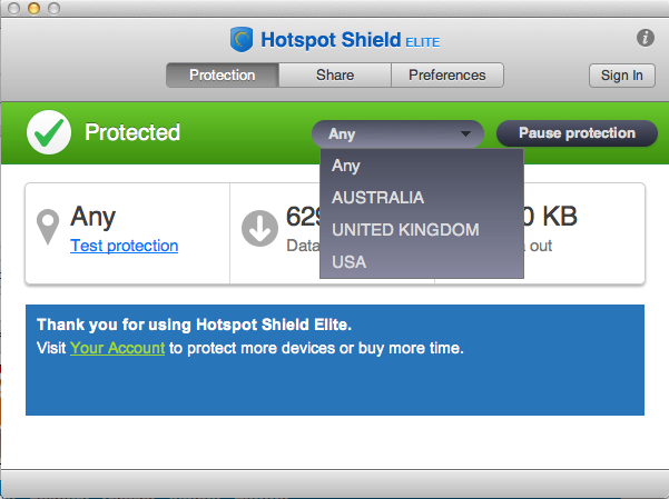 hotspot shield vpn update