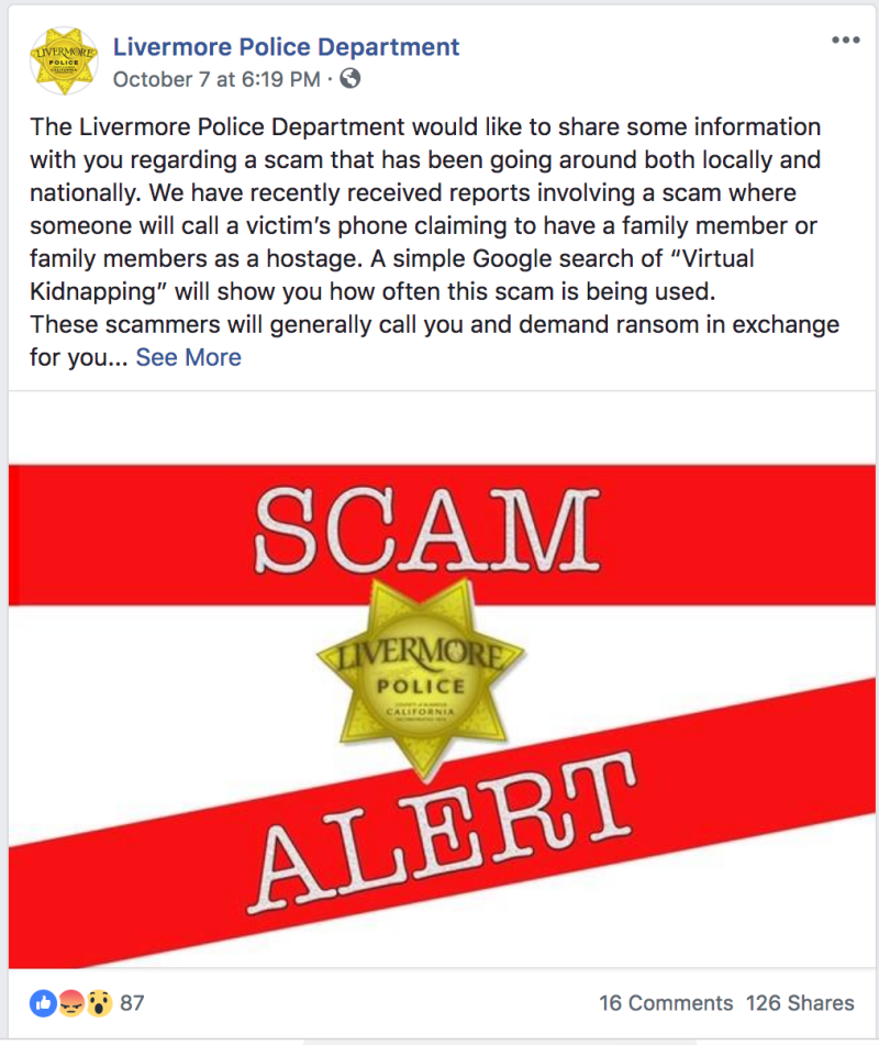 virtual kidnapping scam